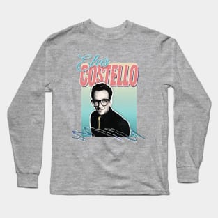 Elvis Costello / 1980s Style Aesthetic Fanart Long Sleeve T-Shirt